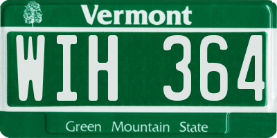 VT license plate WIH364