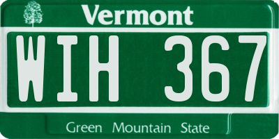 VT license plate WIH367
