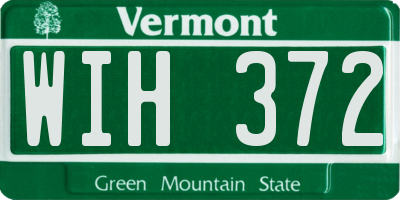 VT license plate WIH372