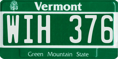 VT license plate WIH376