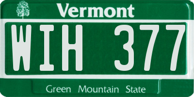 VT license plate WIH377