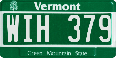 VT license plate WIH379