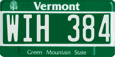 VT license plate WIH384