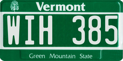 VT license plate WIH385