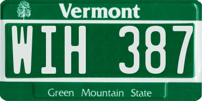 VT license plate WIH387