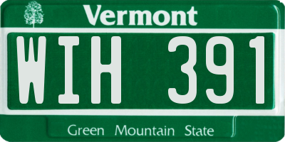 VT license plate WIH391