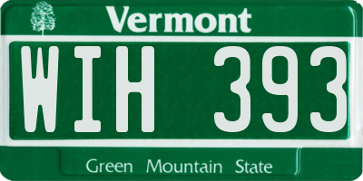 VT license plate WIH393