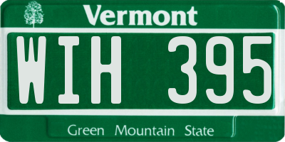 VT license plate WIH395