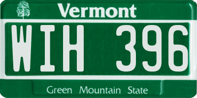 VT license plate WIH396