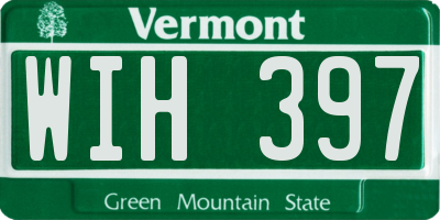 VT license plate WIH397