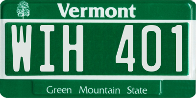 VT license plate WIH401