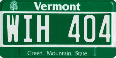 VT license plate WIH404