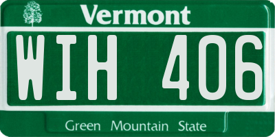 VT license plate WIH406