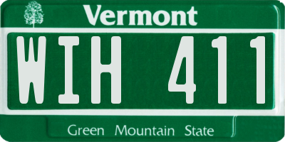 VT license plate WIH411