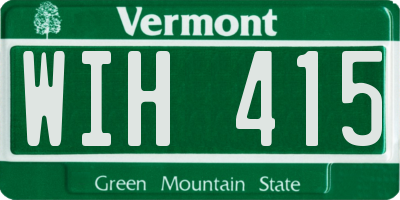 VT license plate WIH415