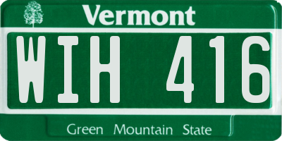 VT license plate WIH416