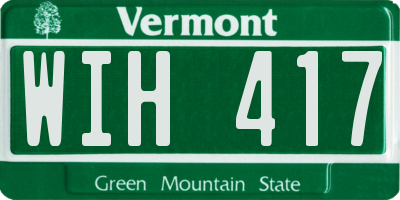 VT license plate WIH417