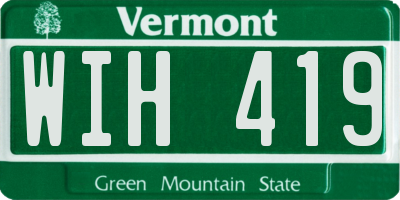 VT license plate WIH419