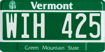 VT license plate WIH425