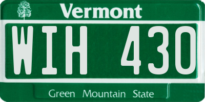 VT license plate WIH430