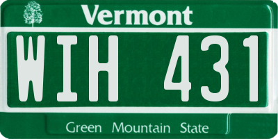 VT license plate WIH431