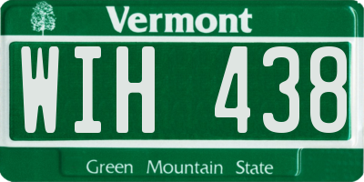 VT license plate WIH438
