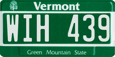 VT license plate WIH439