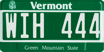 VT license plate WIH444