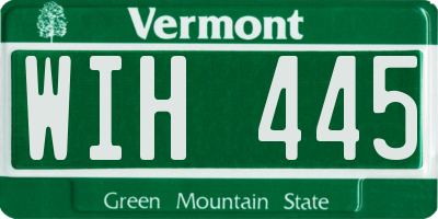 VT license plate WIH445