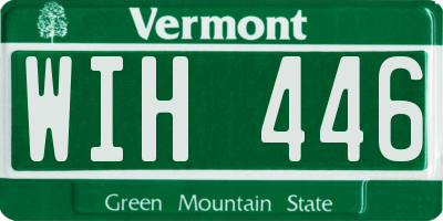 VT license plate WIH446