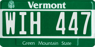 VT license plate WIH447