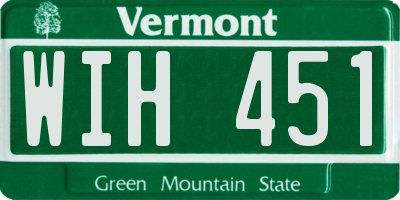 VT license plate WIH451