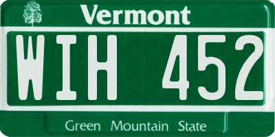 VT license plate WIH452