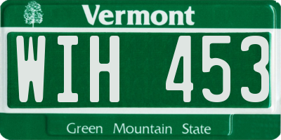 VT license plate WIH453