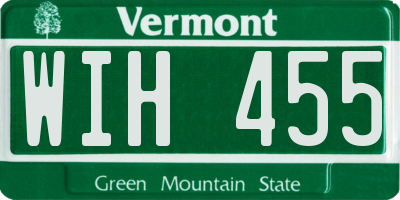 VT license plate WIH455