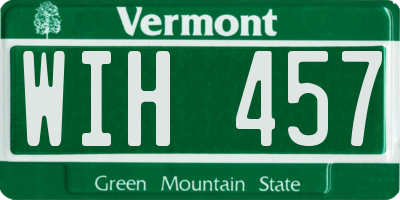 VT license plate WIH457