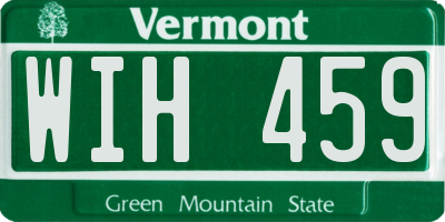 VT license plate WIH459