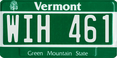 VT license plate WIH461