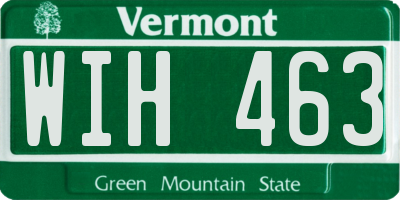 VT license plate WIH463