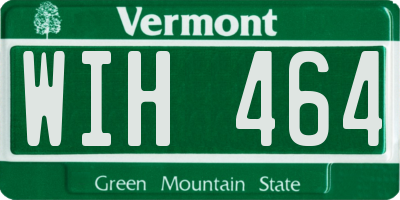 VT license plate WIH464