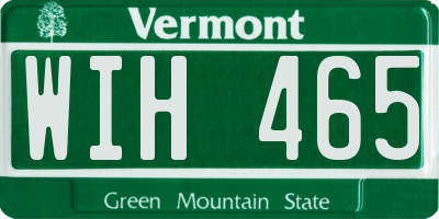 VT license plate WIH465