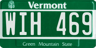 VT license plate WIH469