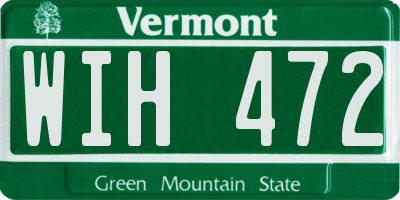 VT license plate WIH472
