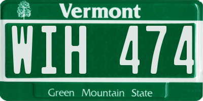 VT license plate WIH474