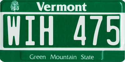 VT license plate WIH475