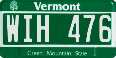 VT license plate WIH476