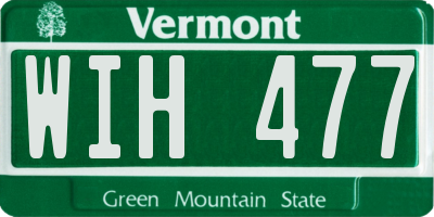 VT license plate WIH477
