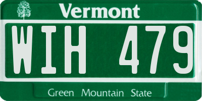 VT license plate WIH479