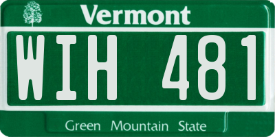 VT license plate WIH481
