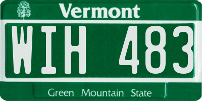 VT license plate WIH483